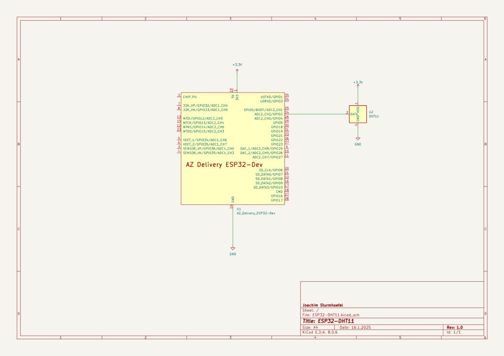 ESP32 DHT11 Schaltplan