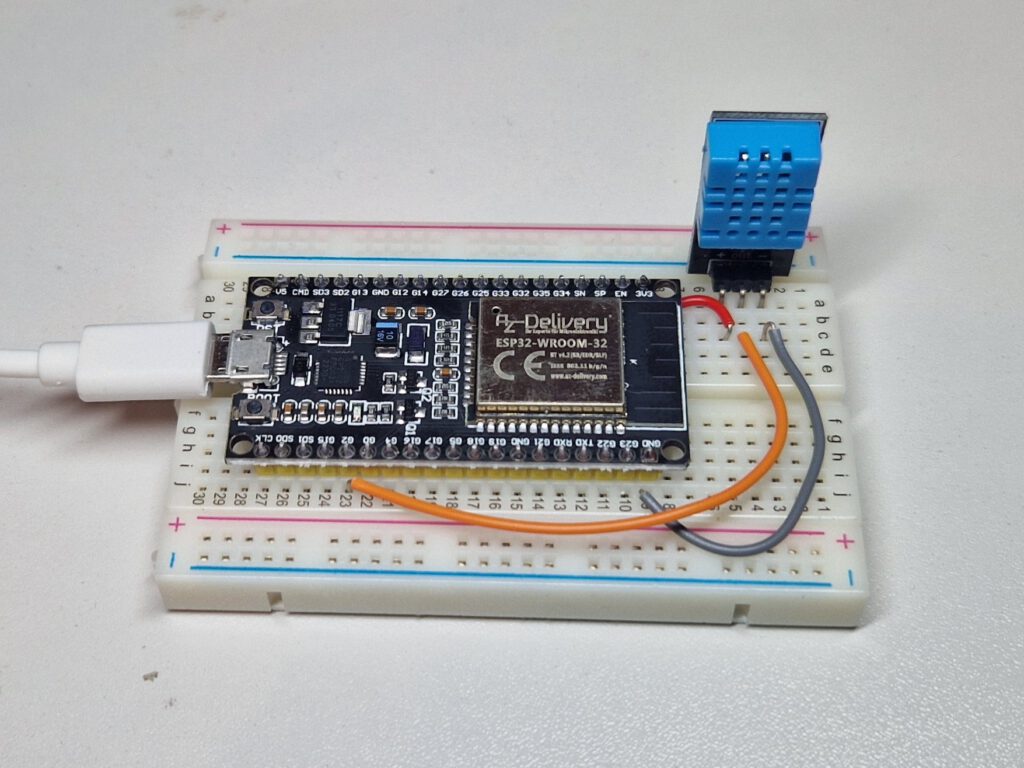 ESP32 DHT11 Testaufbau